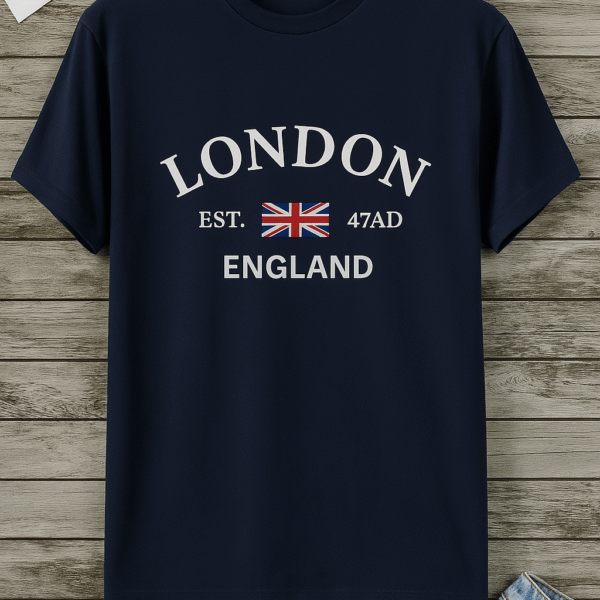 Lucido “London England” Heritage Tee – Navy Blue
